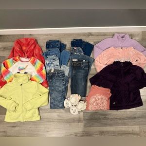 Girls size 7/8 lot bench, roxy, Justice, George, Joe fresh, lime apple